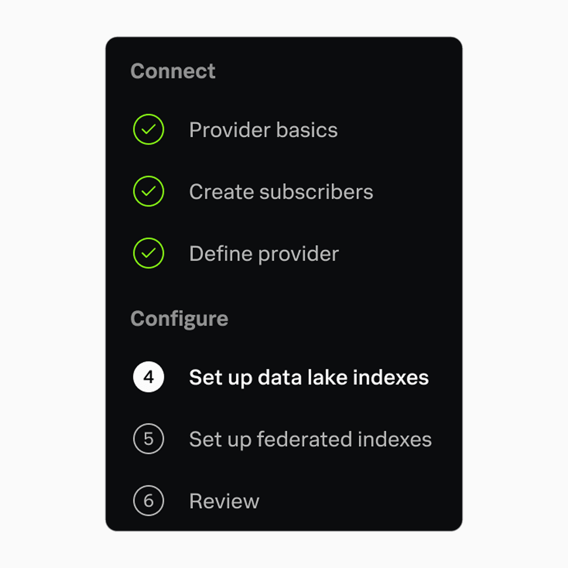 Wizard design for streamlined onboarding